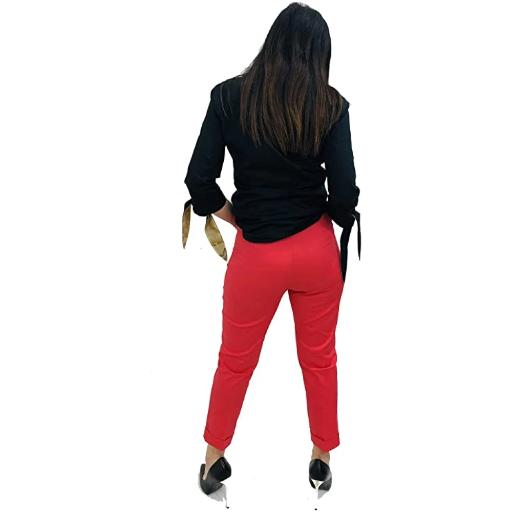 Alviero Martini 1a Classe Stijlvolle Herenbroeken Red Dames
