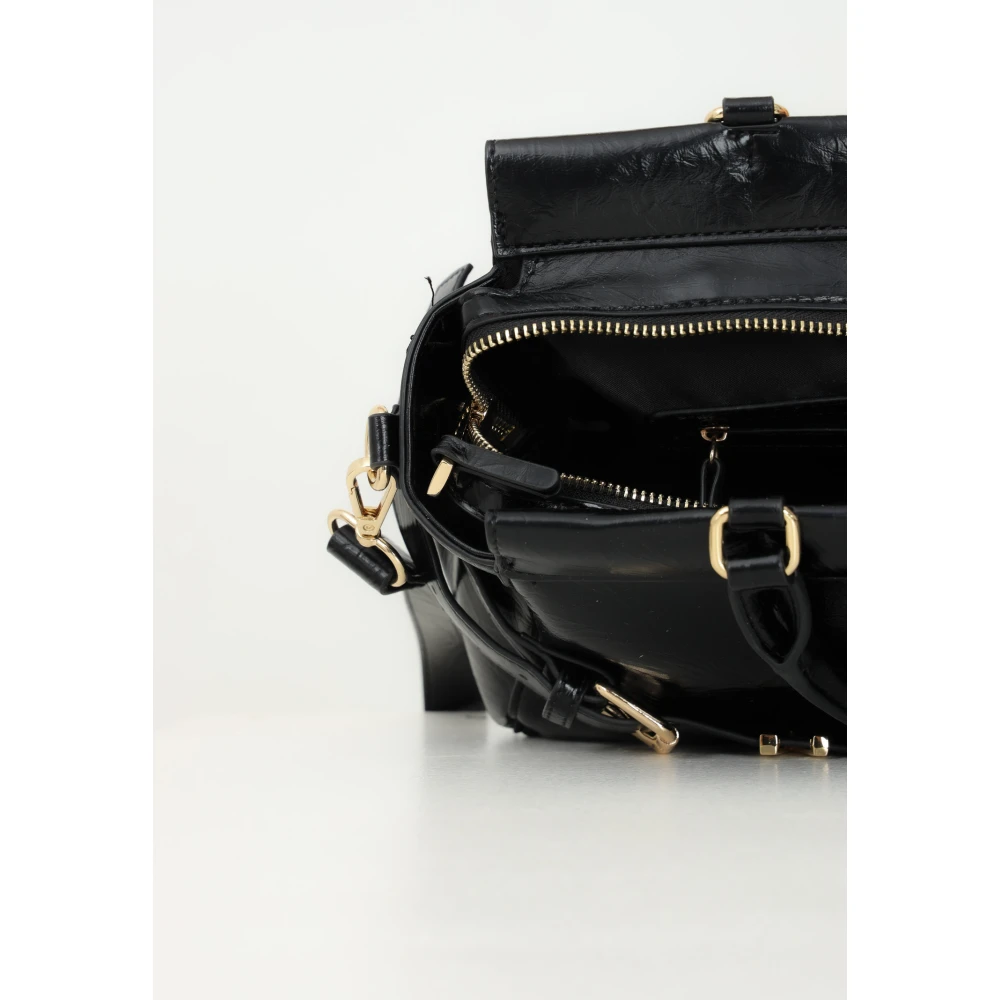 Marc Ellis Zwarte handtas met logodetail Black Dames