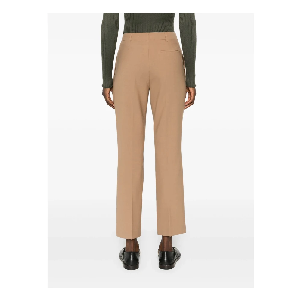Semicouture Beige Wol Straight-Leg Broek Beige Dames