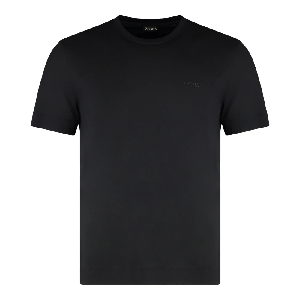 Zegna Men's Black T-Shirts, 2XL, Round Neck T-Shirt In Cotton