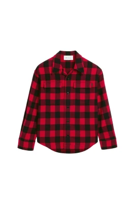 Rutig Overshirt i Ull