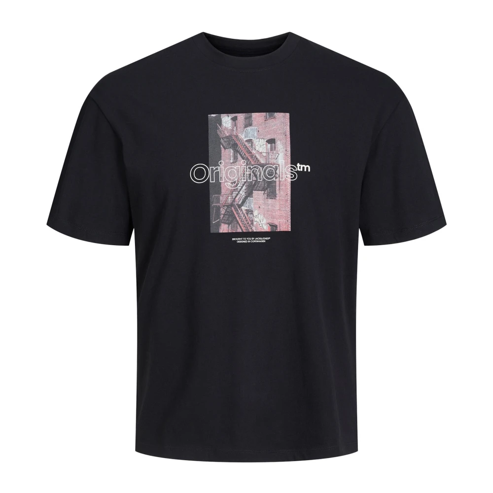 Jack & jones Casual Print T-shirt met korte mouwen Black Heren
