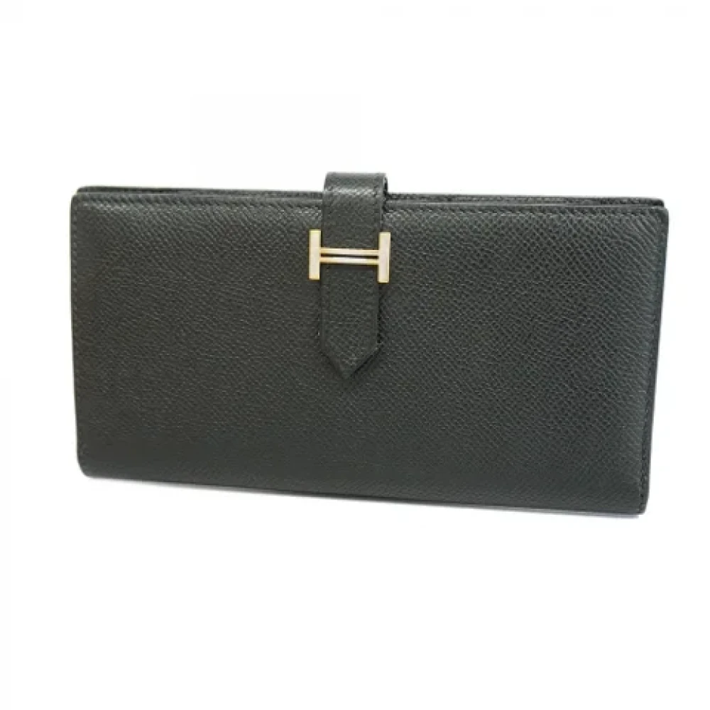 Hermès Vintage Pre-owned Leather wallets Black Dames