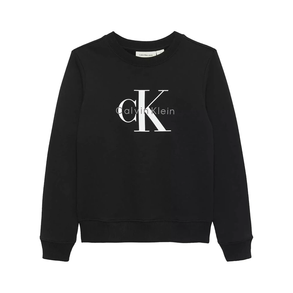 Calvin Klein Jeans Boys Black Kids Sweatshirts, 12 Y, Crewneck Sweatshirt