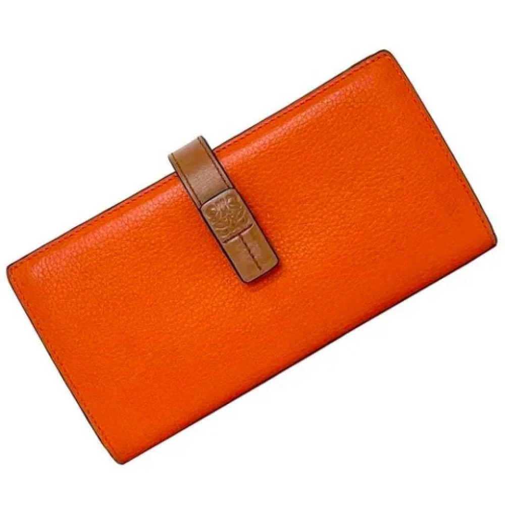 Loewe Pre-owned Leather wallets Orange Dames