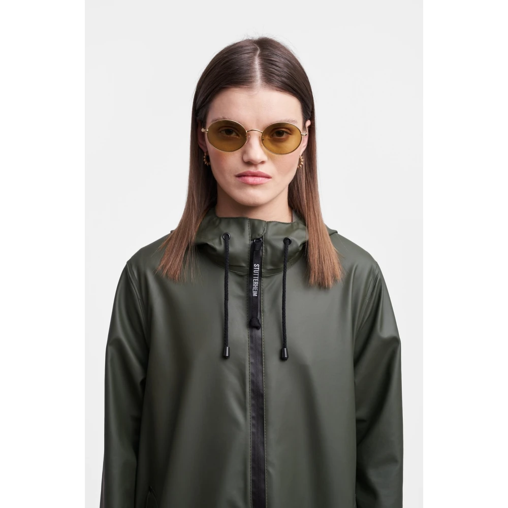 Stutterheim Lichtgewicht Rits Regenjas voor Vrouwen Green Dames