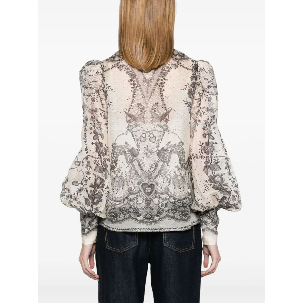 Zimmermann Witte Shirt met Kristal Knopen Multicolor Dames