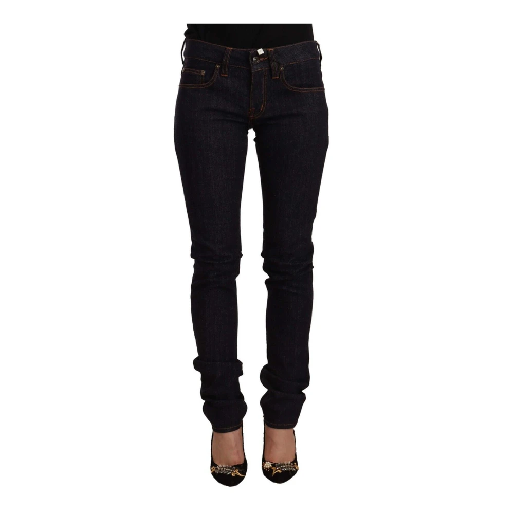 Gianfranco Ferré Women's Black Authentic Gf Ferre Slim Fit Jeans With Logo Detail