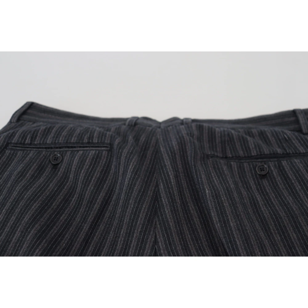 Dolce & Gabbana Donkergrijze Gestreepte Chino Pantalon Multicolor Heren