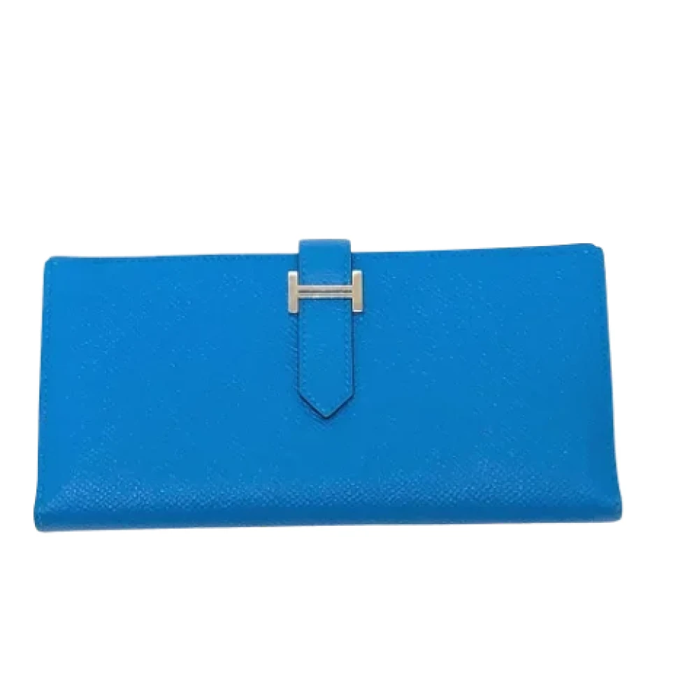 Hermès Vintage Pre-owned Leather wallets Blue Dames