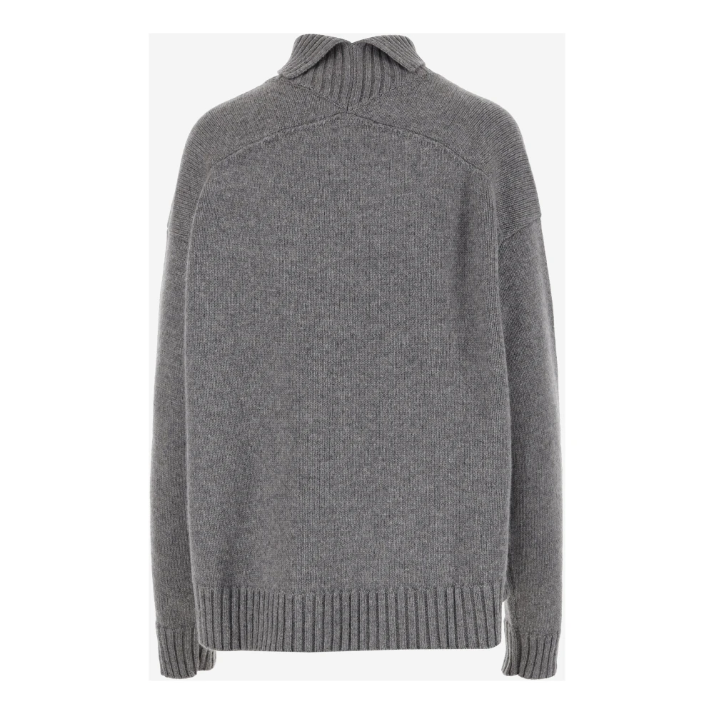 Jil Sander Kasjmiermix Hoge Hals Trui Grijs Gray Dames