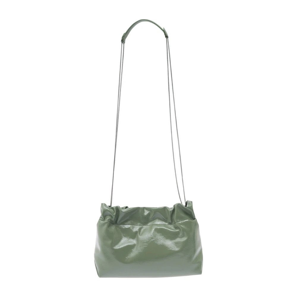 BRUNELLO CUCINELLI Groene Suède Schoudertas met Ketting Green Dames