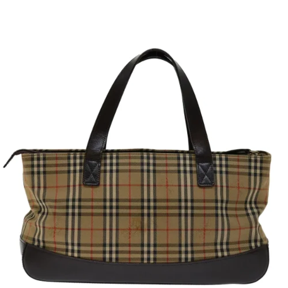 Burberry Vintage Pre-owned Canvas handbags Beige Dames