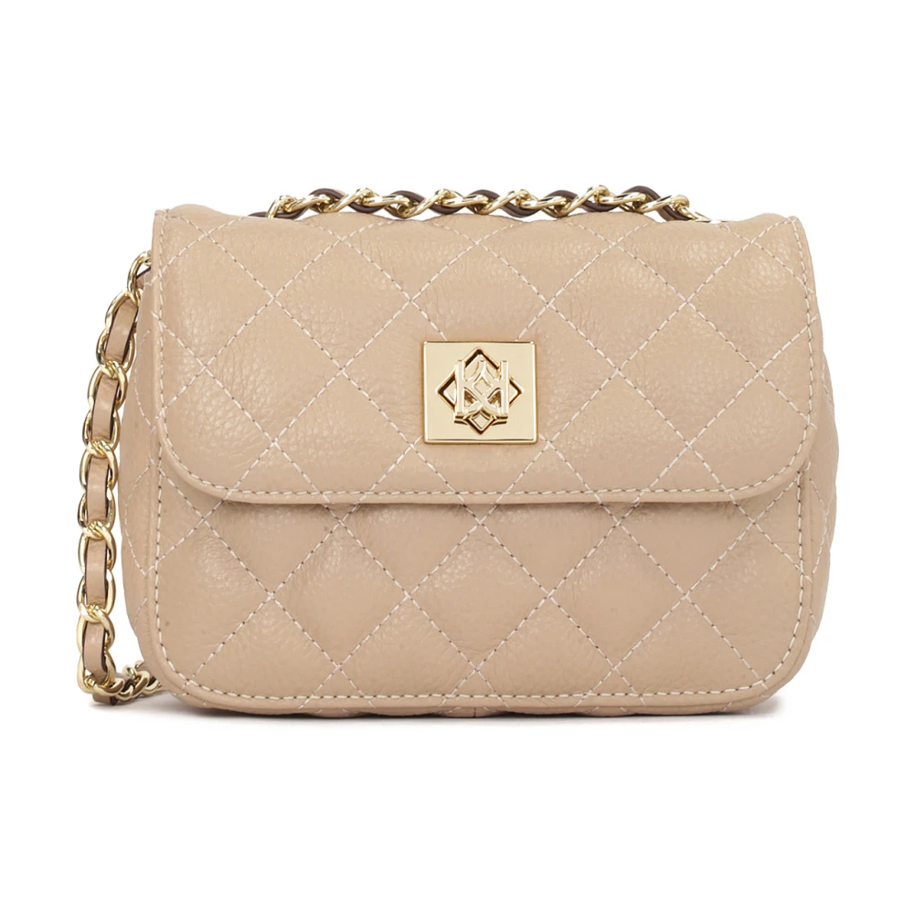 Kazar Kleine gewatteerde natuurlijke leren handtas Beige Dames