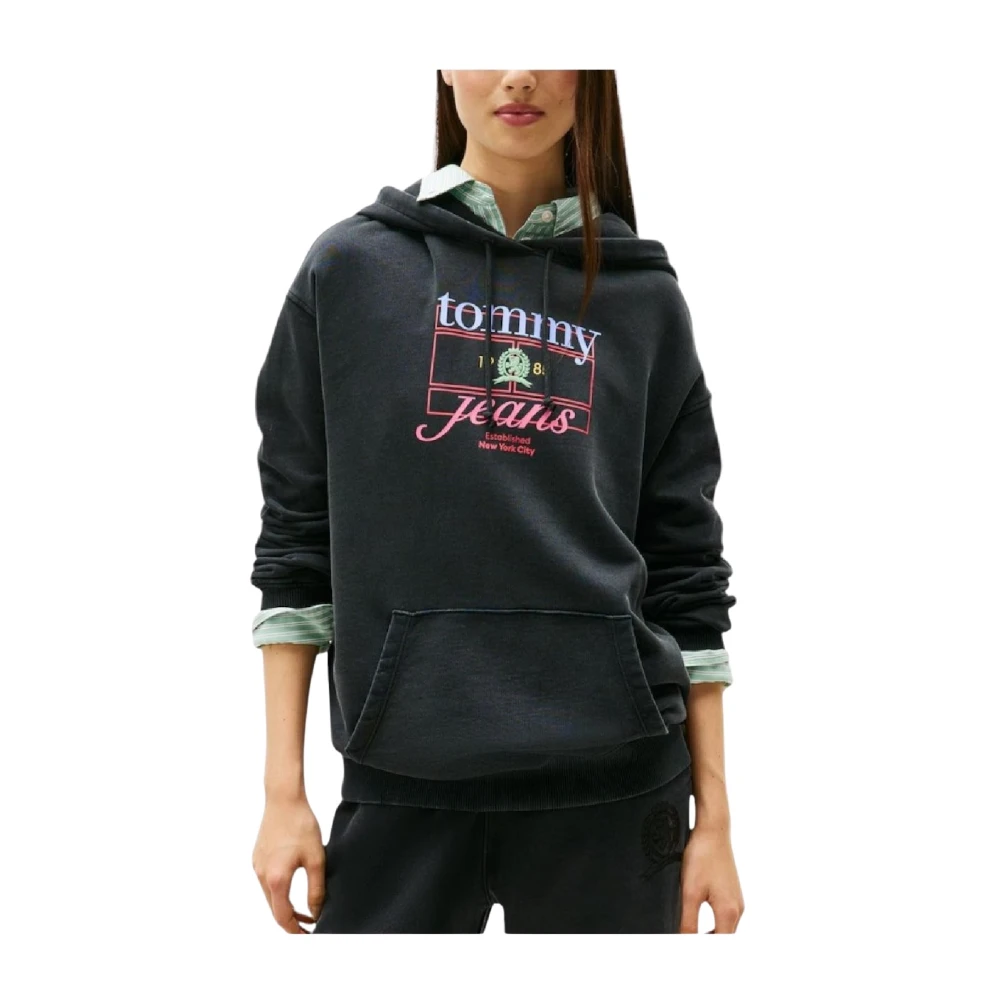 Tommy Hilfiger Women's Black Crest Flag Hoodie - Hoodies - Xs - Sweatshirts & Hoodies