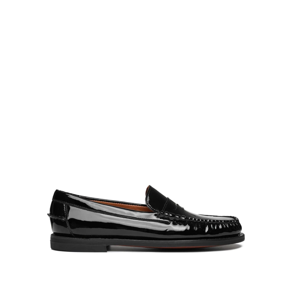 Sebago Women's Black Loafers, 5 Uk, Flat Shoes Mocassino Style