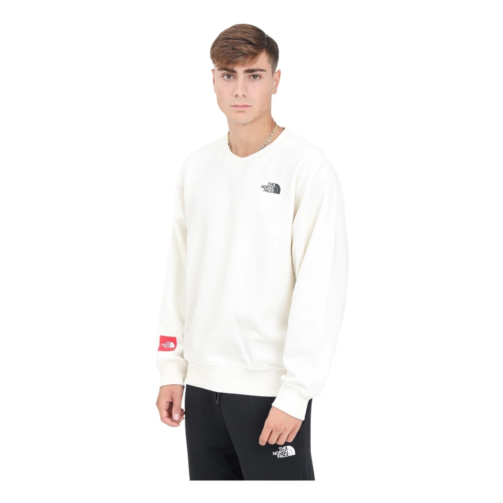 The North Face Oversized Witte Crewneck Sweater White Heren
