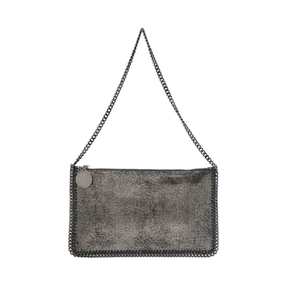 Stella Mccartney Metallic Finish Chain-Link Schoudertas Gray Dames