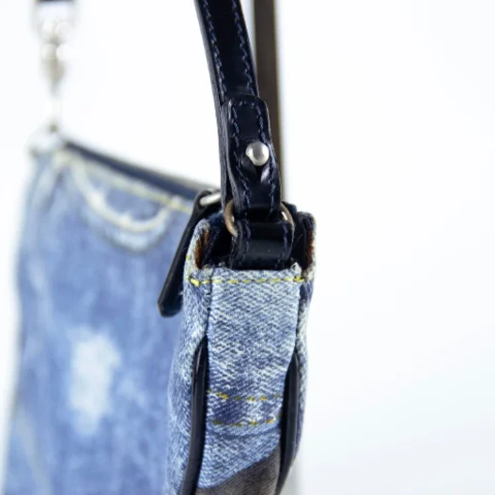 Dior Vintage Tweedehands Blauwe Denim Dior Saddle Tas Blue Dames
