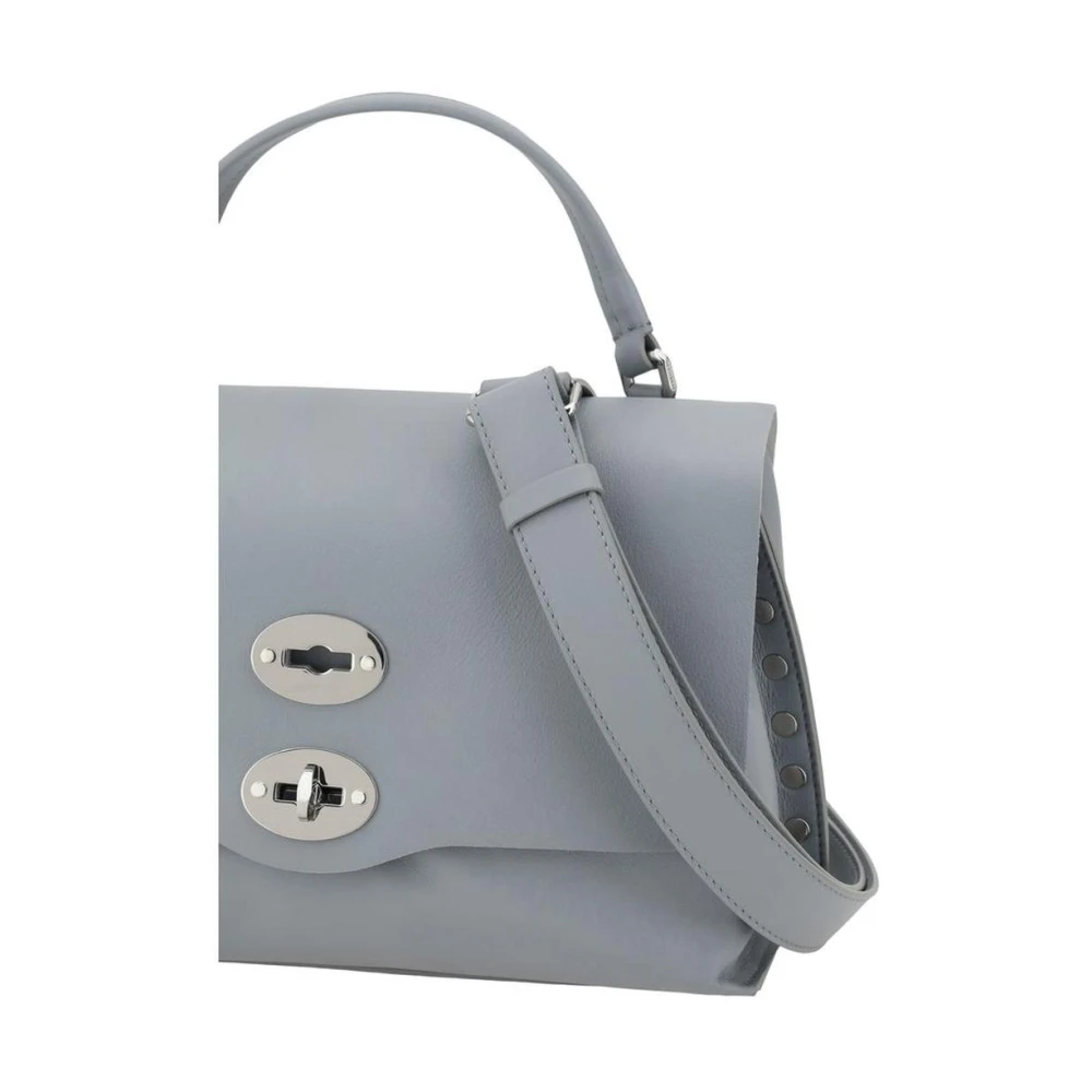 Zanellato Leren schoudertas met draaivergrendeling Blue Dames