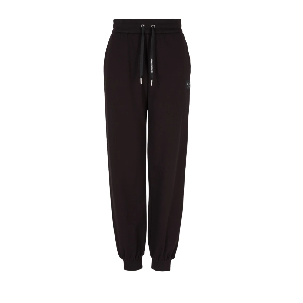 Armani Exchange Zwarte Joggingbroek Regular Fit Elastische Taille Black Dames