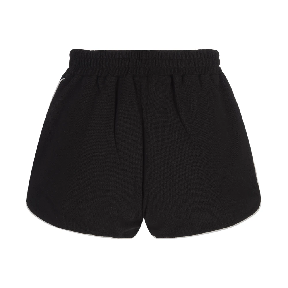 Palm Angels Zwarte Katoenen Shorts met Monogram Black Dames