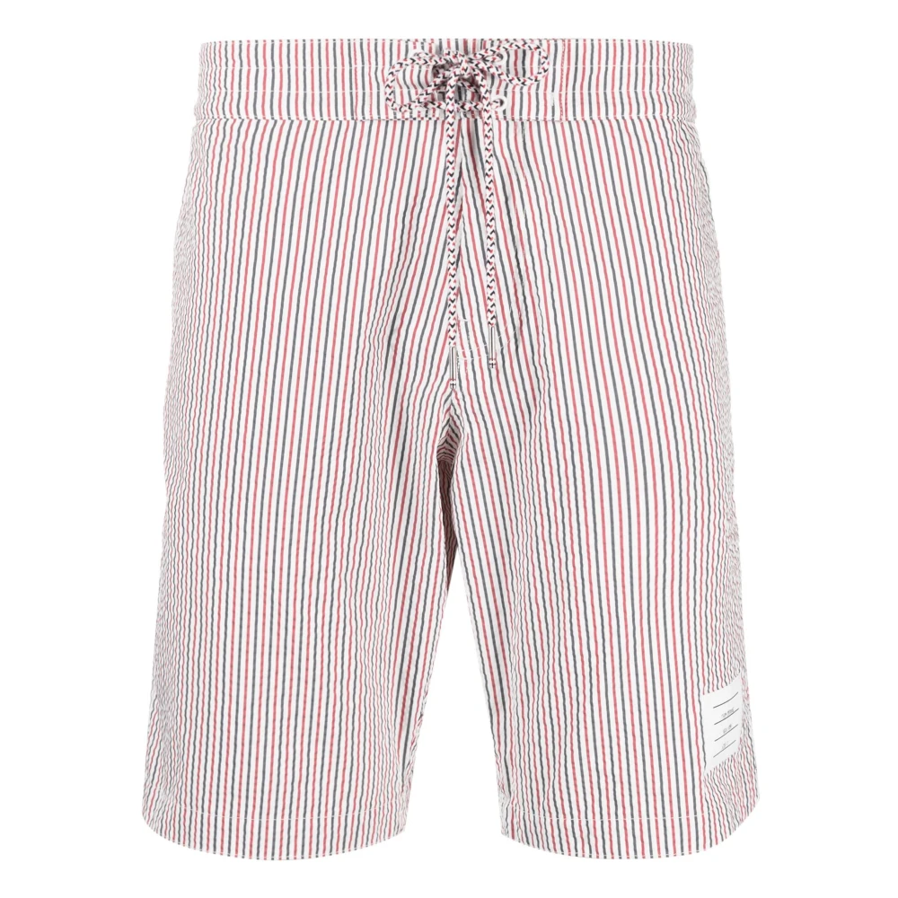 Thom Browne Seersucker Randiga Board Shorts Multicolor, Herr