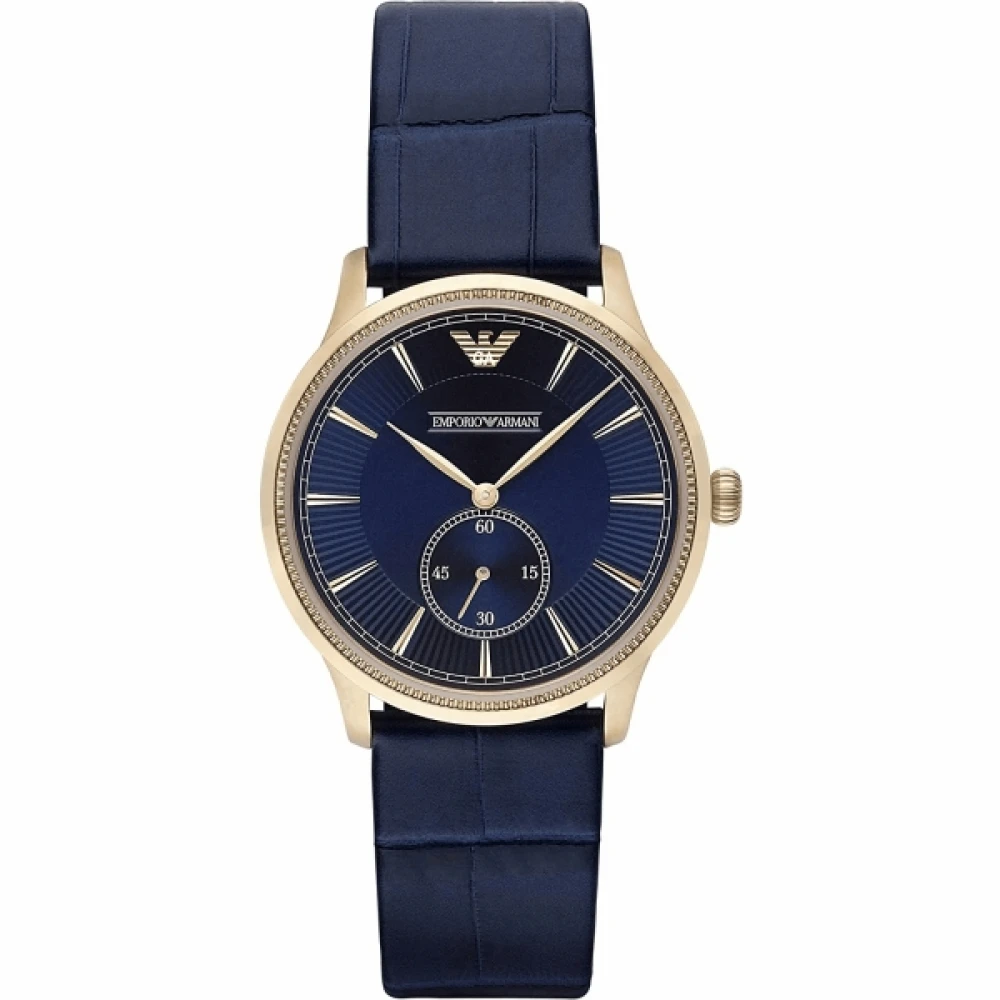 Emporio Armani Guld Rostfritt Stål Läder Man Watch Yellow, Herr