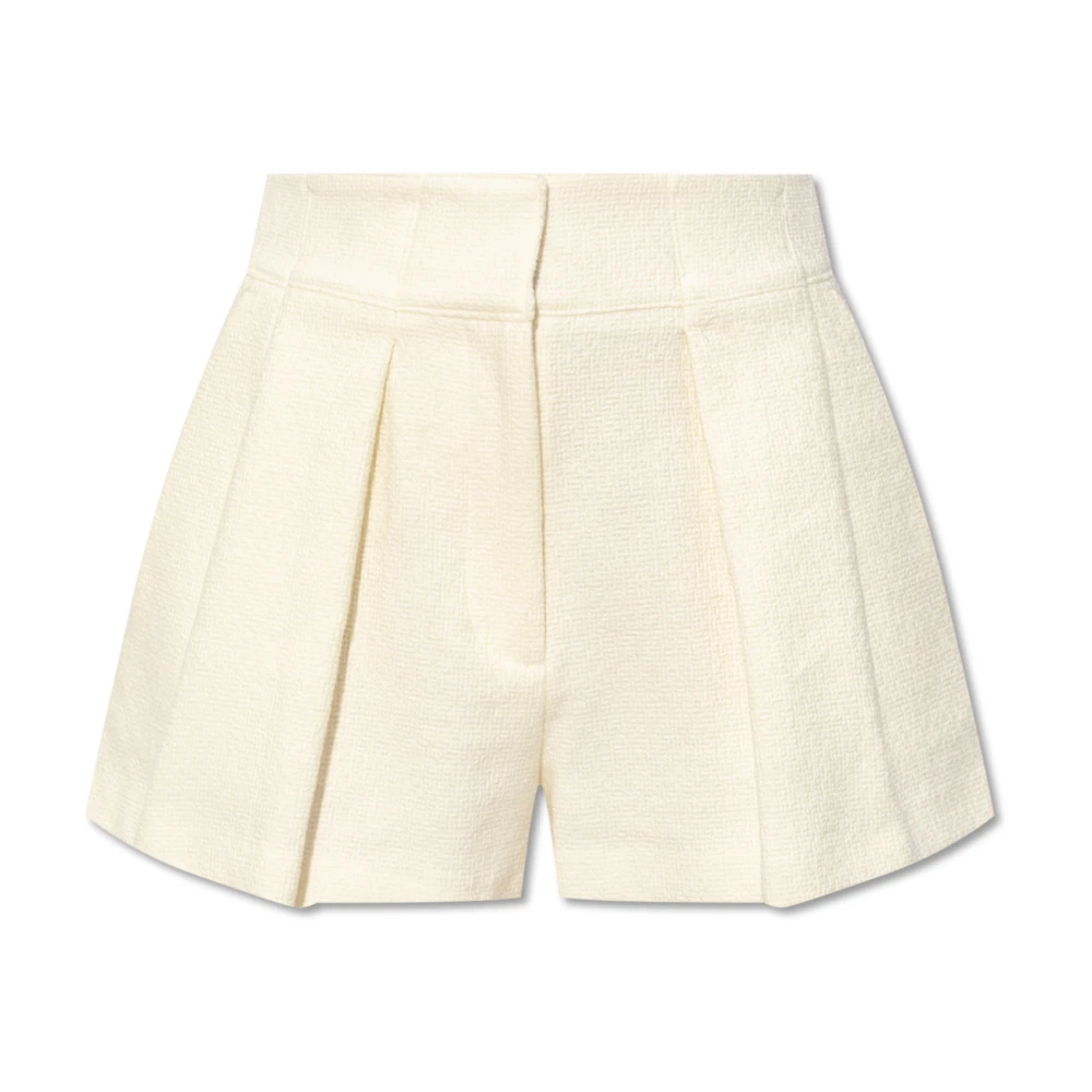 Emporio Armani Witte Katoenen Shorts met Plooien White Dames