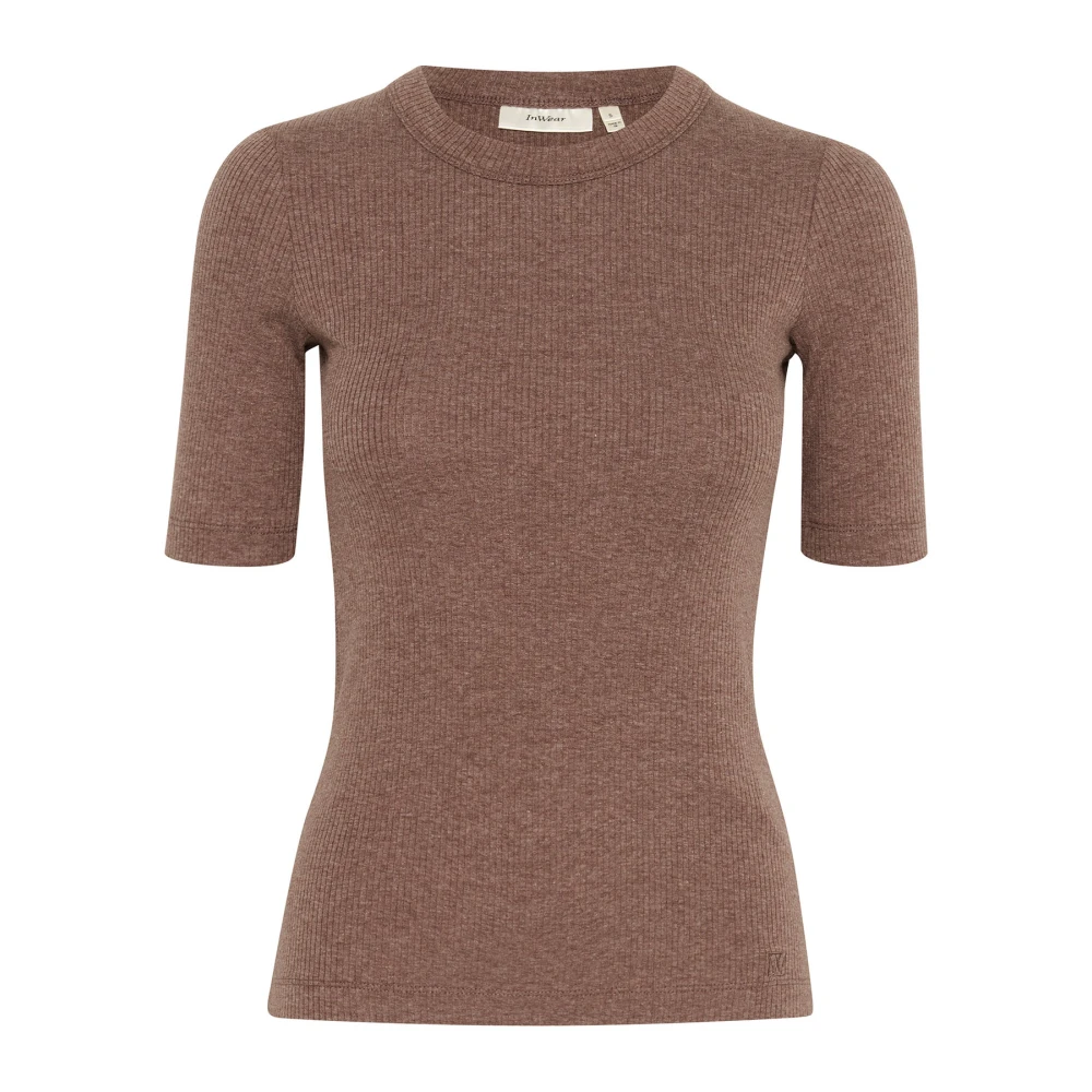 InWear Bruin Puce Melange 3 4 Mouw Top Brown Dames