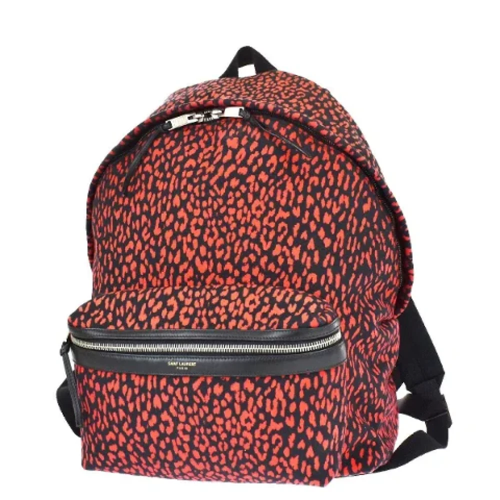 Saint Laurent Vintage Pre-owned Canvas backpacks Red Dames