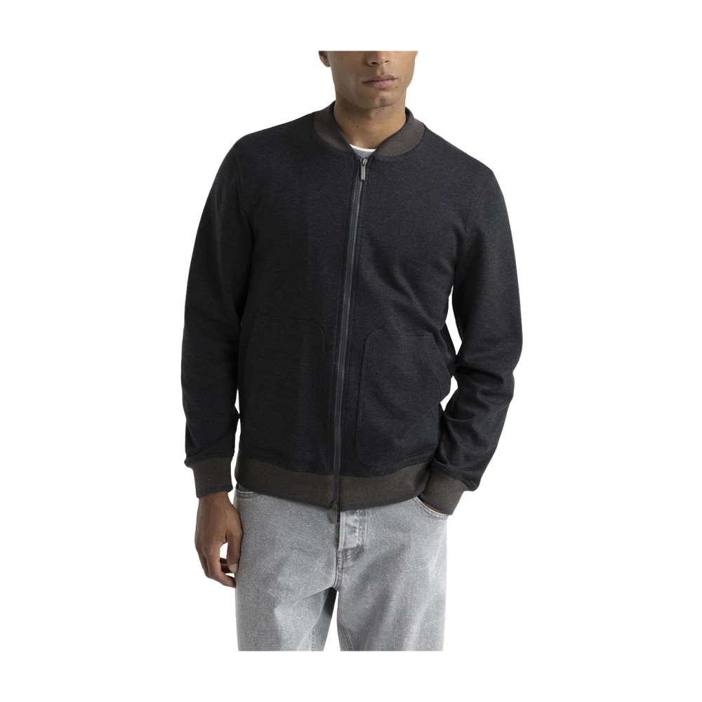 PESERICO Bomber sweatshirt van katoenmix Gray Heren