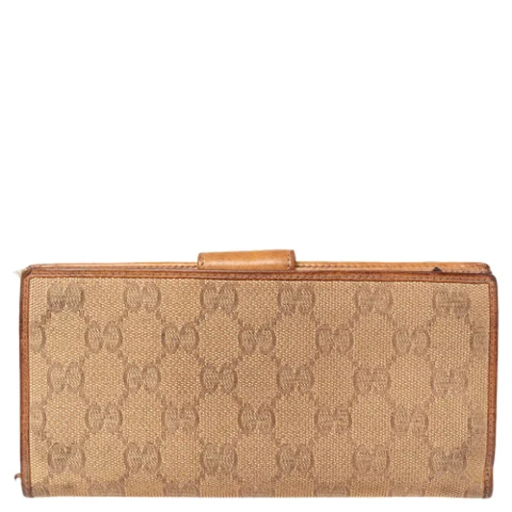 Gucci Vintage Pre-owned Canvas wallets Beige Dames