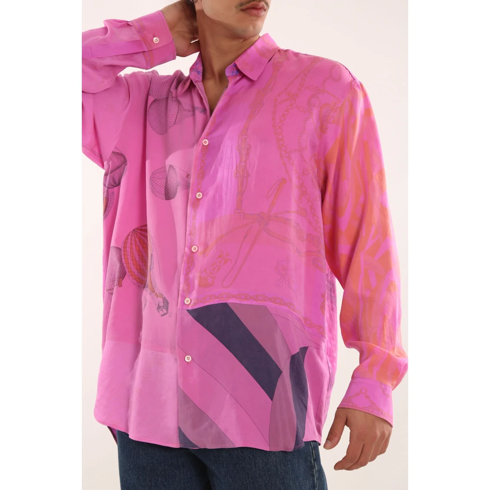 Magliano Zijden Roze Overschot Shirt Multicolor Heren