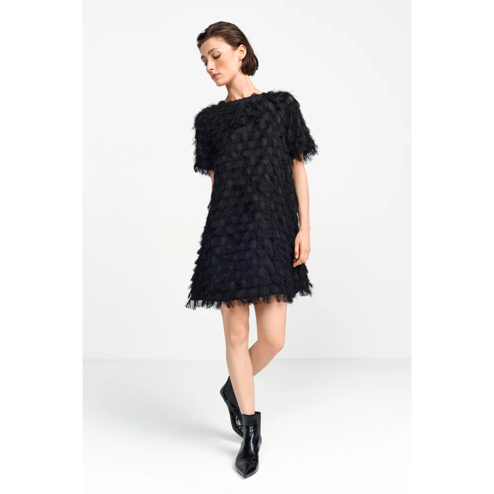 Rich & Royal Gestructureerde Minijurk Black Dames