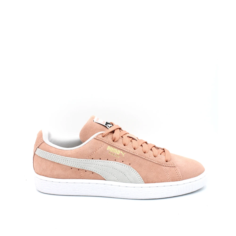 Puma Suede Veterschoenen Rubberen Zool Heren Schoenen Roze