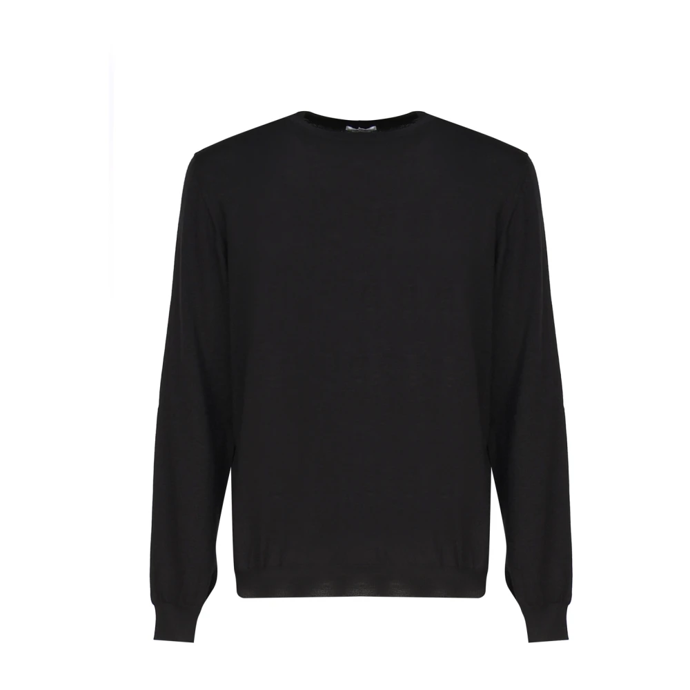 Malo Cashmere Silk Crew Neck Sweater Black Heren