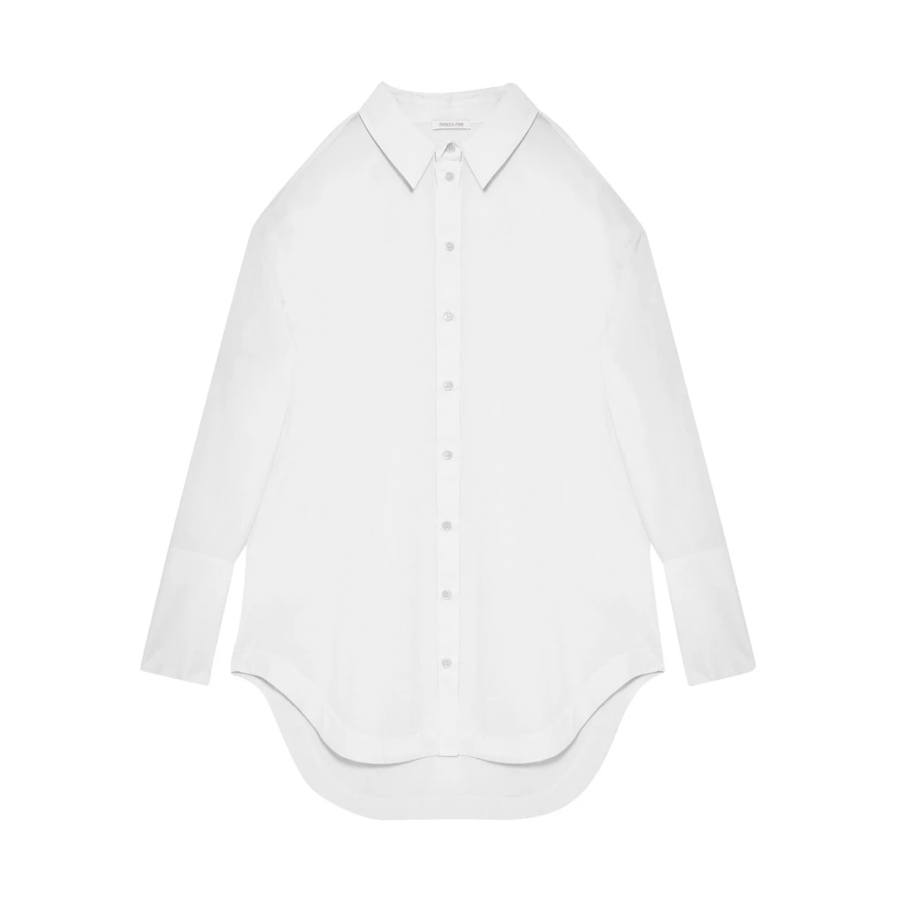 PATRIZIA PEPE Witte Katoenen Popeline Shirt Cut-Out White Dames