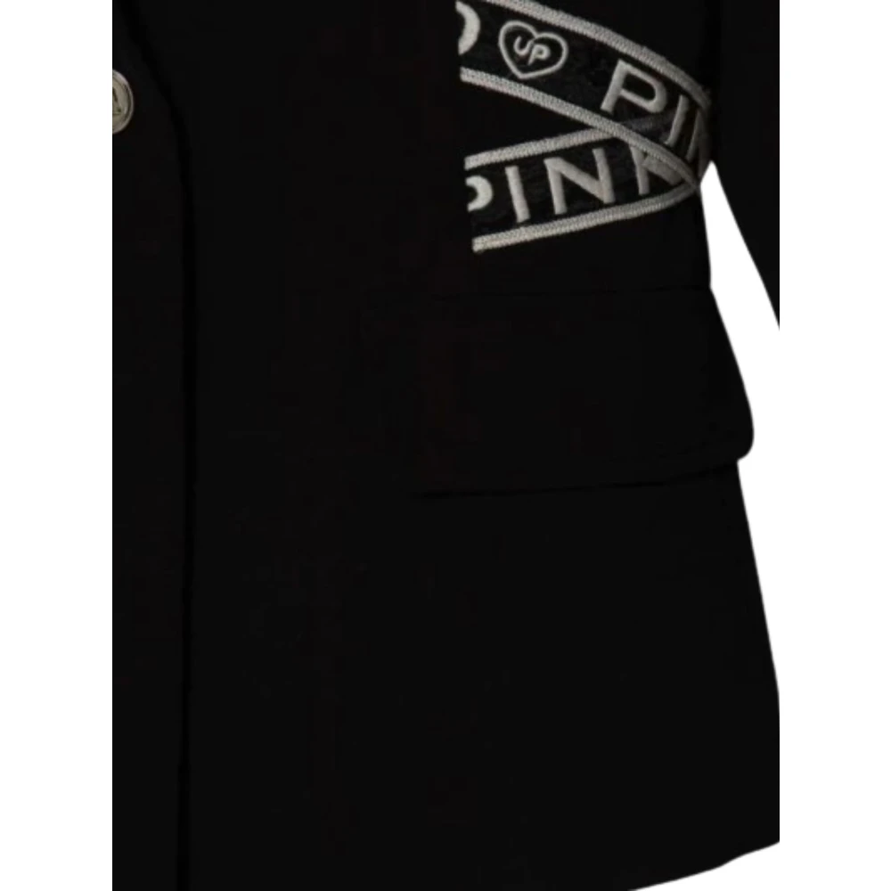 pinko Zwarte Kinderjas Zuur Groene Contrast Black Dames