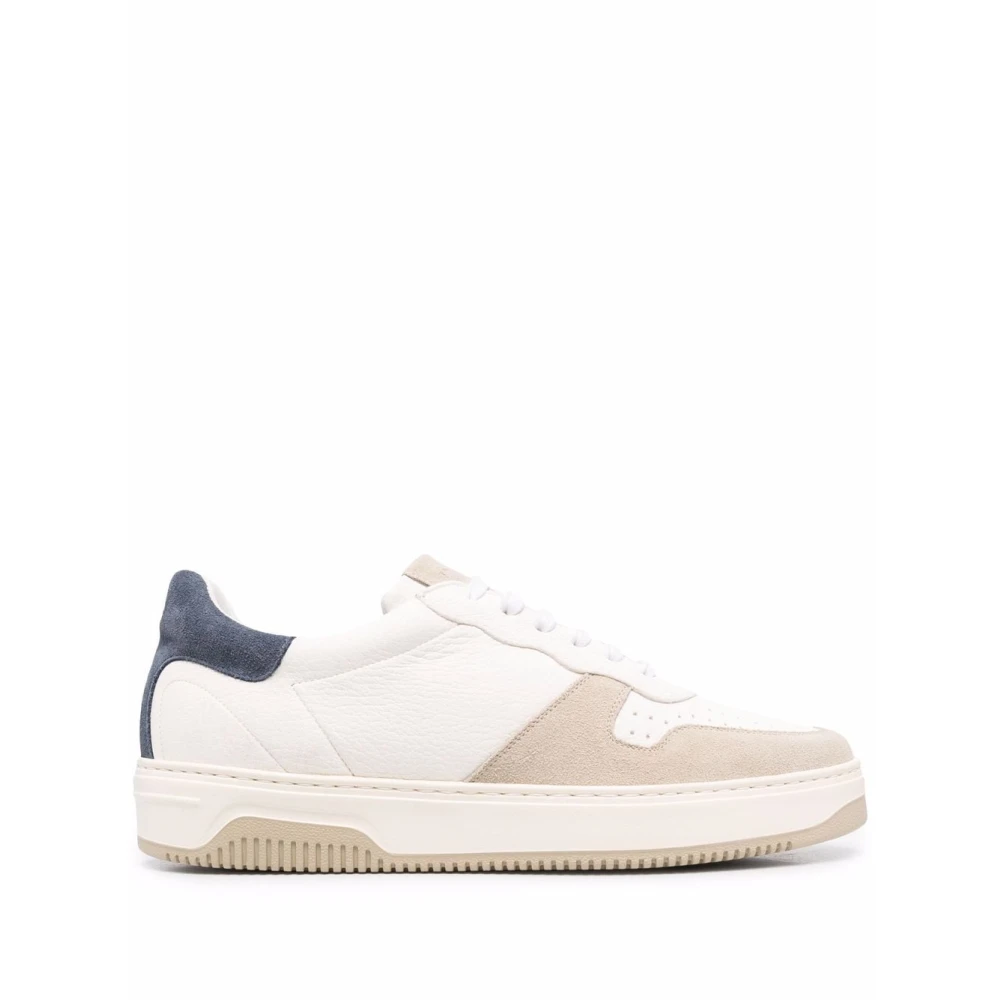 Tagliatore Lamb Skin Panelled Sneakers Heren Schoenen Wit