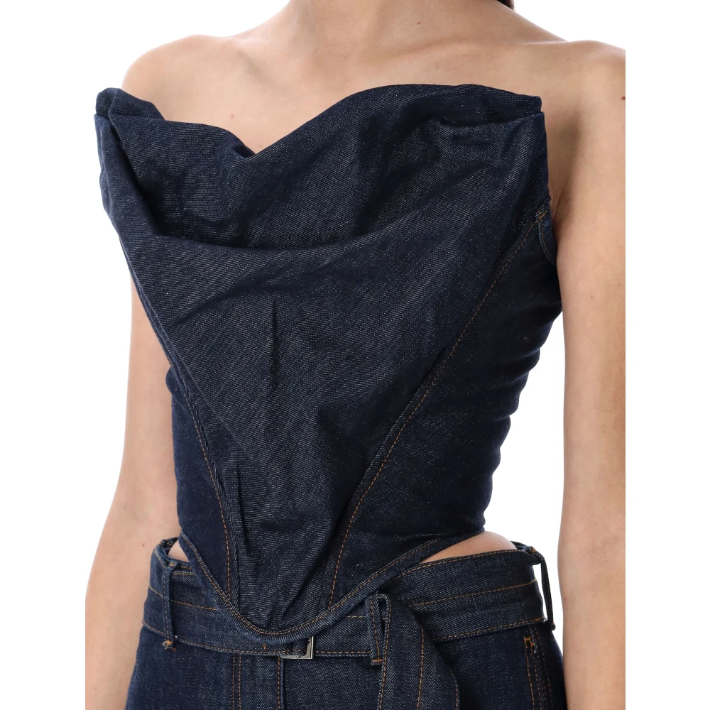 Magda Butrym Indigo Strapless Korset Top Blue Dames