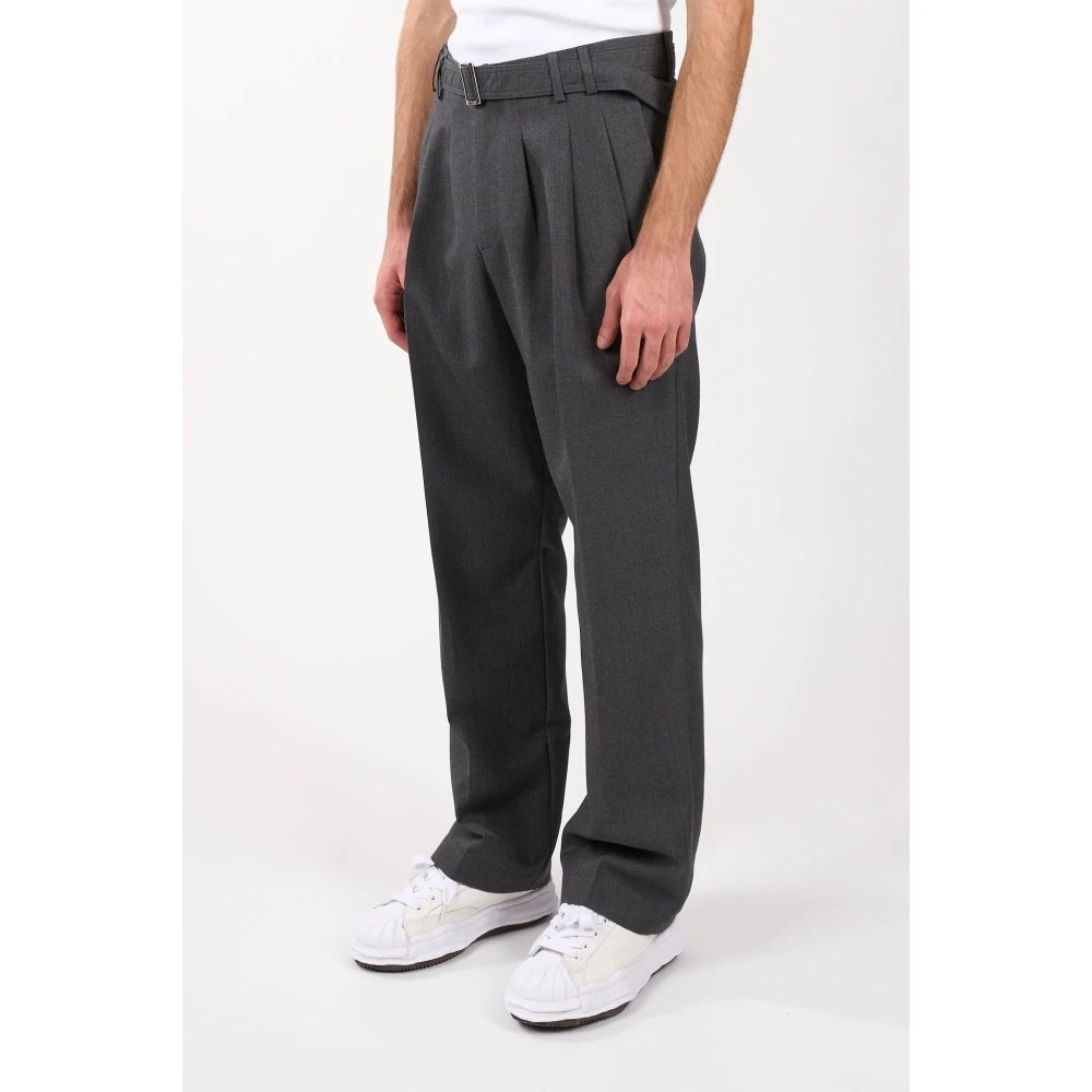 Costumein Wollen Baggy Broek Losse Pasvorm Gray Heren