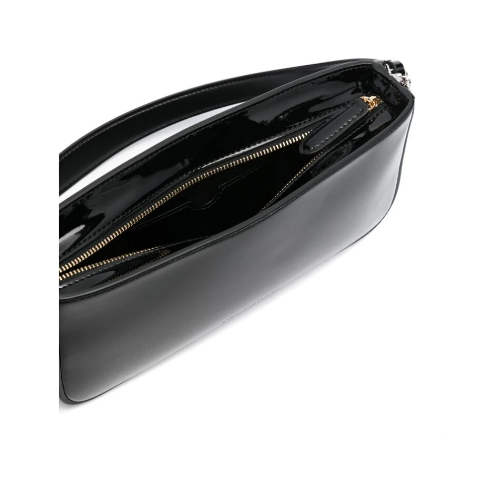 Stella Mccartney Zwarte Leren Schoudertas met Ketting Black Dames