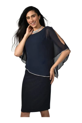 Navy Klänning - Elegant Stil