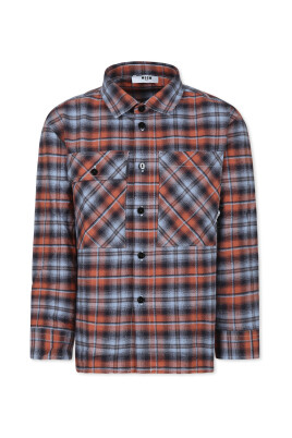 chemise-en-flanelle-tartan-multicolore-avec-logo