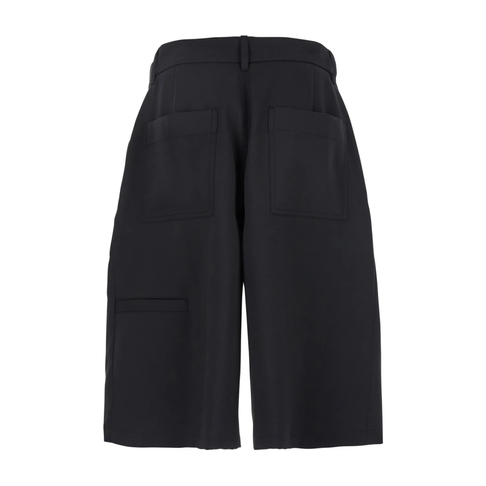 Wooyoungmi Zwarte Tech Fabric Bermuda Shorts Black Heren