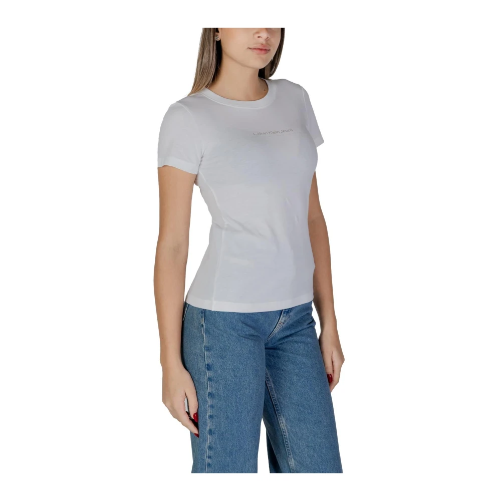 Calvin Klein Jeans Klassiek Katoenen T-shirt White Dames
