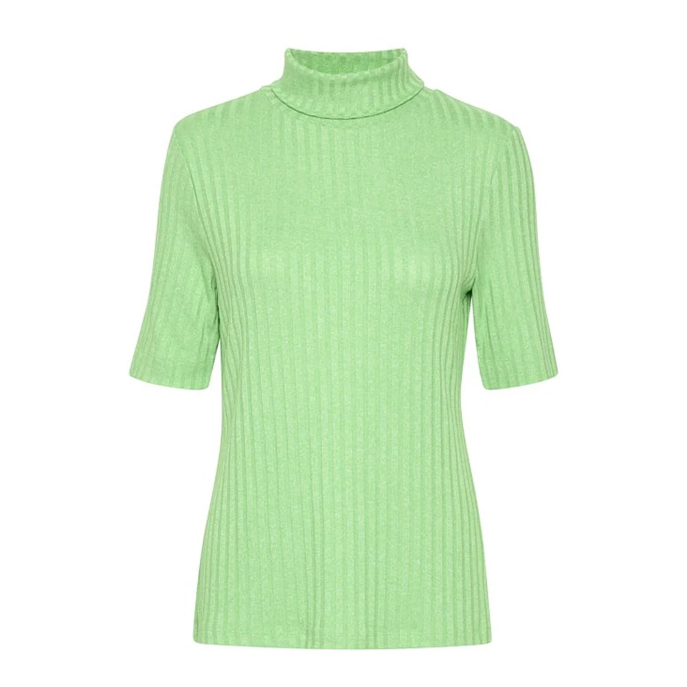 My Essential Wardrobe Rollneck Blouse Top Irish Green Melange Green Dames