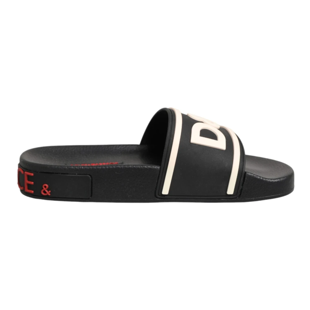 Dolce & Gabbana Women's Black Rubber Beachwear Slides