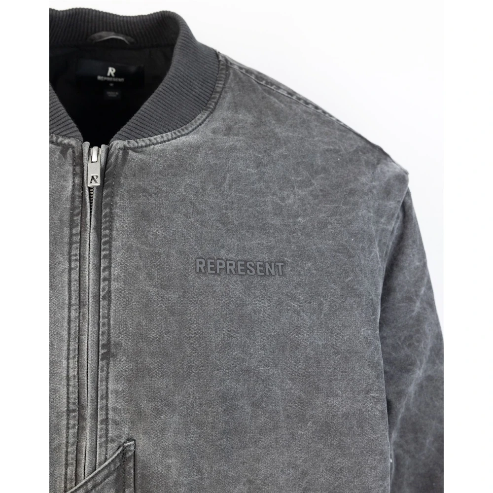 Represent Grijze Bomberjack met Zwarte Mouwen Gray Heren